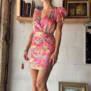 Adelyn Rae pink groovy multicolored mini dress